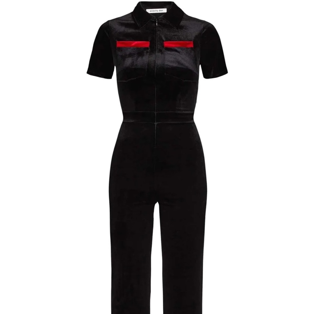 Peachy Den - Black Velvet XS Jumpsuit with tags